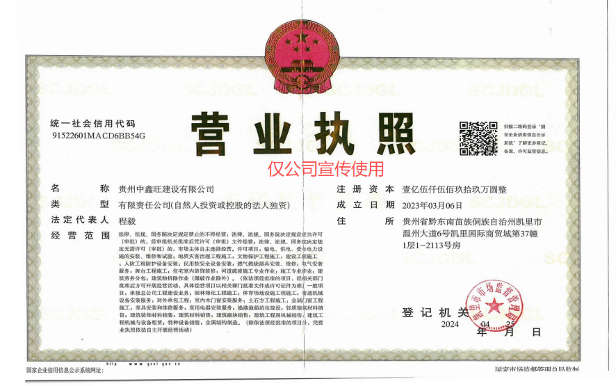 中鑫旺营业执照